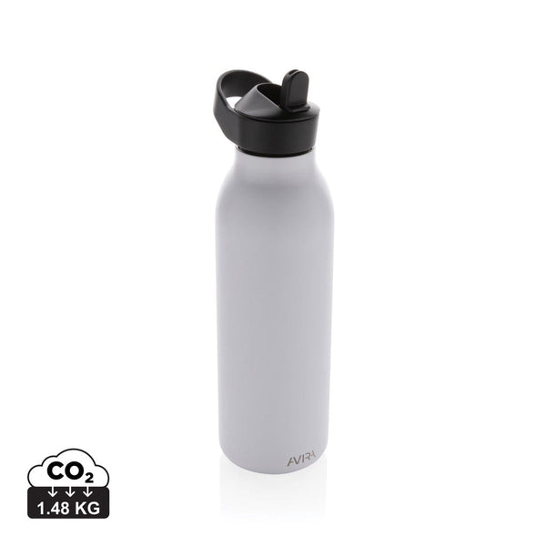 Bottiglia Avira Ara in acciaio riciclato RCS 500ML bianco - personalizzabile con logo