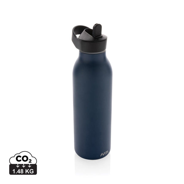 Bottiglia Avira Ara in acciaio riciclato RCS 500ML blu navy - personalizzabile con logo