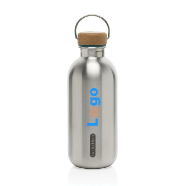 Bottiglia Black+Blum in acciaio 600ml azzurro - personalizzabile con logo