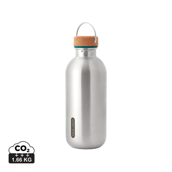 Bottiglia Black+Blum in acciaio 600ml azzurro - personalizzabile con logo