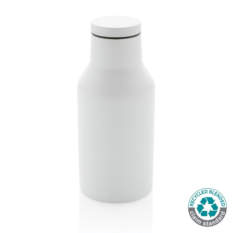 Bottiglia compatta in acciaio riciclato RCS 300ml bianco - personalizzabile con logo