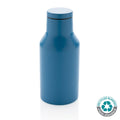 Bottiglia compatta in acciaio riciclato RCS 300ml blu - personalizzabile con logo