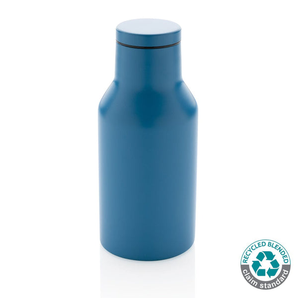 Bottiglia compatta in acciaio riciclato RCS 300ml blu - personalizzabile con logo