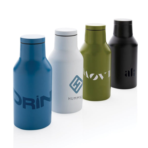 Bottiglia compatta in acciaio riciclato RCS 300ml - personalizzabile con logo
