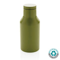 Bottiglia compatta in acciaio riciclato RCS 300ml verde - personalizzabile con logo
