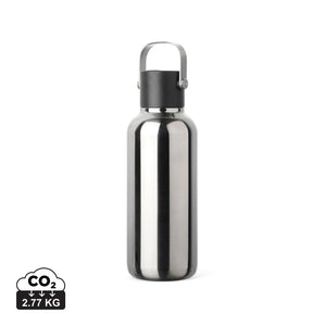 Bottiglia con beccuccio VINGA Cael in rAcciaio RCS 600ML grigio - personalizzabile con logo