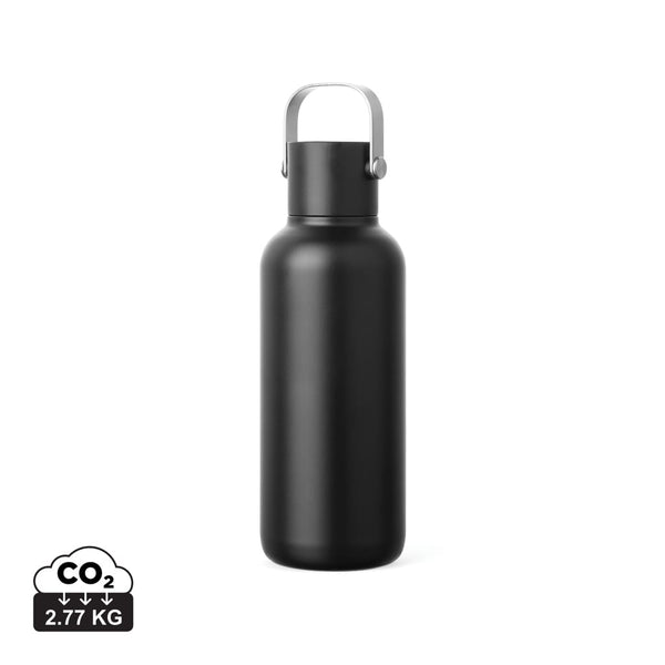 Bottiglia con beccuccio VINGA Cael in rAcciaio RCS 600ML nero - personalizzabile con logo