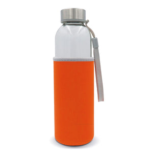 Bottiglia d'acqua con custodia 500ml Trasparente / Arancione - personalizzabile con logo