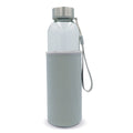 Bottiglia d'acqua con custodia 500ml Trasparente / Grigio - personalizzabile con logo