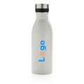 Bottiglia deluxe in acciaio riciclato RCS 500 ML bianco - personalizzabile con logo