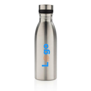 Bottiglia deluxe in acciaio riciclato RCS 500 ML color argento - personalizzabile con logo