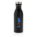 Bottiglia deluxe in acciaio riciclato RCS 500 ML nero - personalizzabile con logo