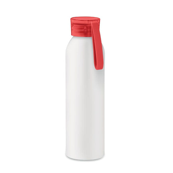 Bottiglia di alluminio 600ml Bianco/Rosso - personalizzabile con logo