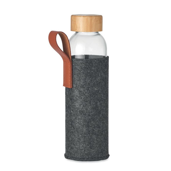 Bottiglia di vetro 500 ml grigio scuro - personalizzabile con logo