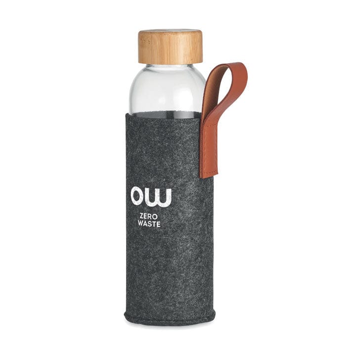 Bottiglia di vetro 500 ml grigio scuro - personalizzabile con logo