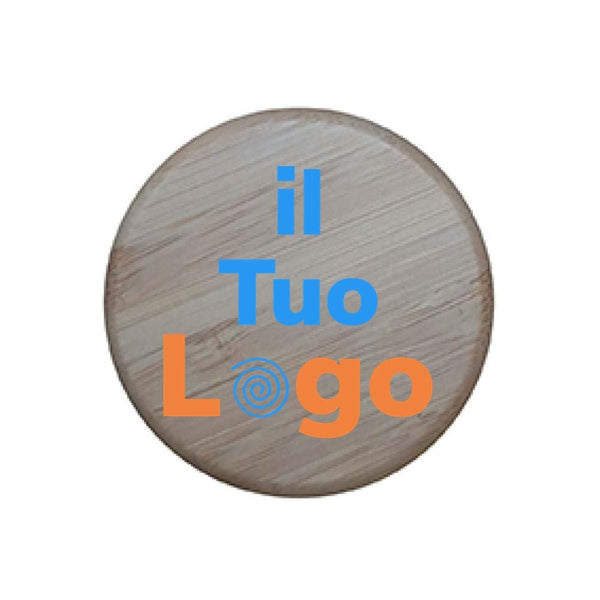 Bottiglia di vetro borosilicato Impact in bambù 750ml trasparente - personalizzabile con logo