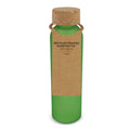 Bottiglia di vetro riciclato effetto ghiaccio con tappo in sughero 500ml Satinata verde - personalizzabile con logo