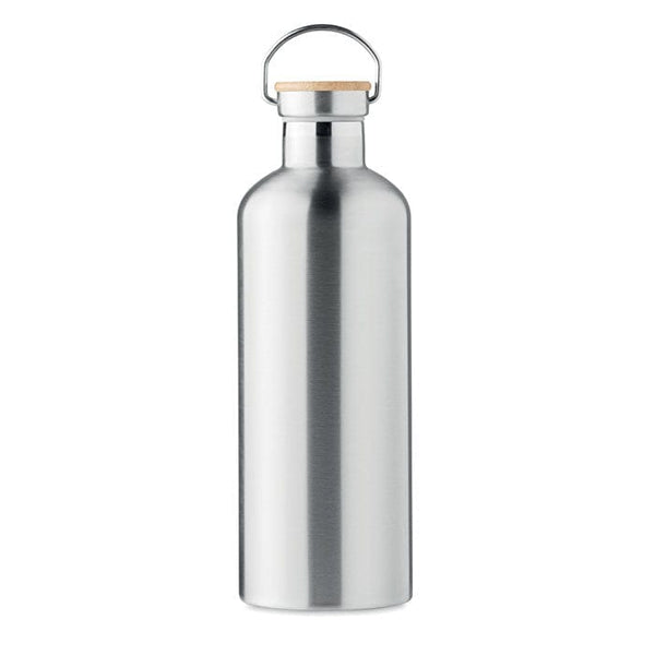 Bottiglia doppio strato 1,5L color argento - personalizzabile con logo