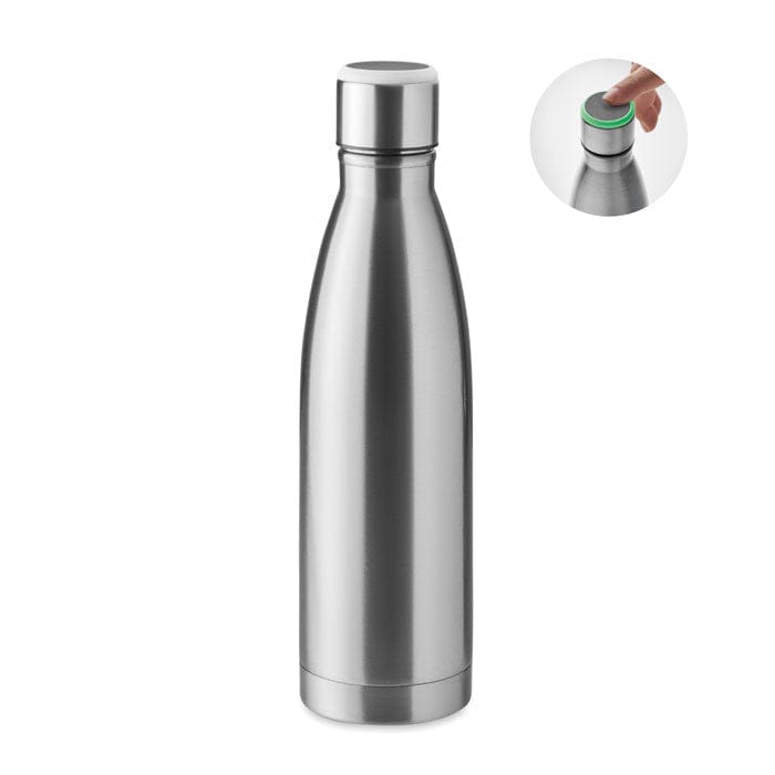 Bottiglia doppio strato 500 ml con sensore color argento - personalizzabile con logo