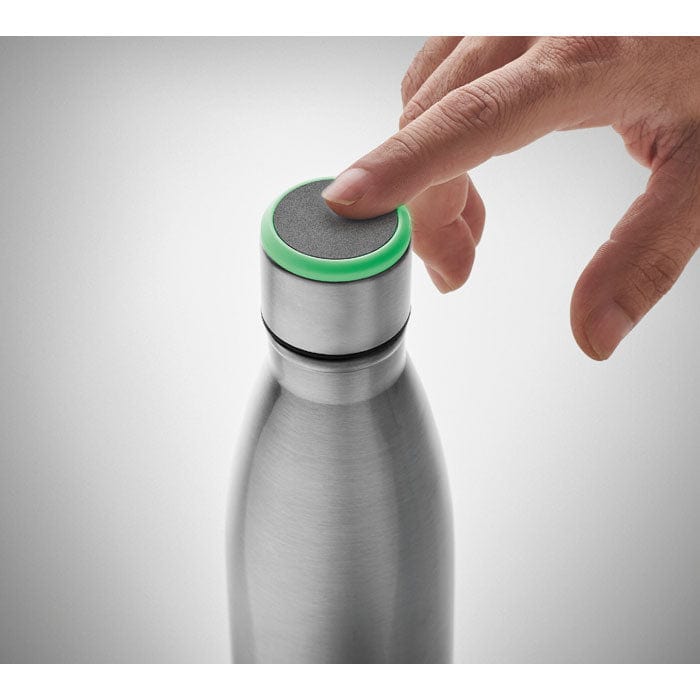 Bottiglia doppio strato 500 ml con sensore color argento - personalizzabile con logo