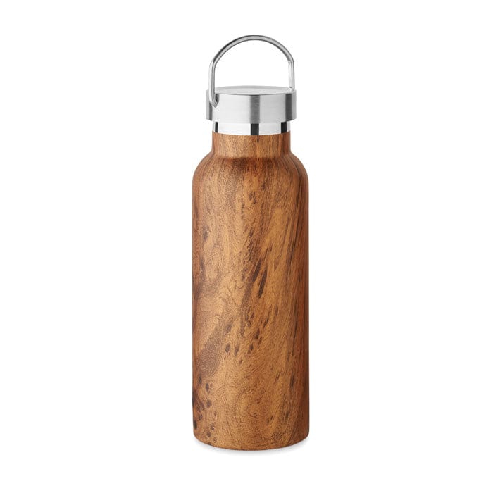 Bottiglia doppio strato 500 ml Recycled marrone - personalizzabile con logo
