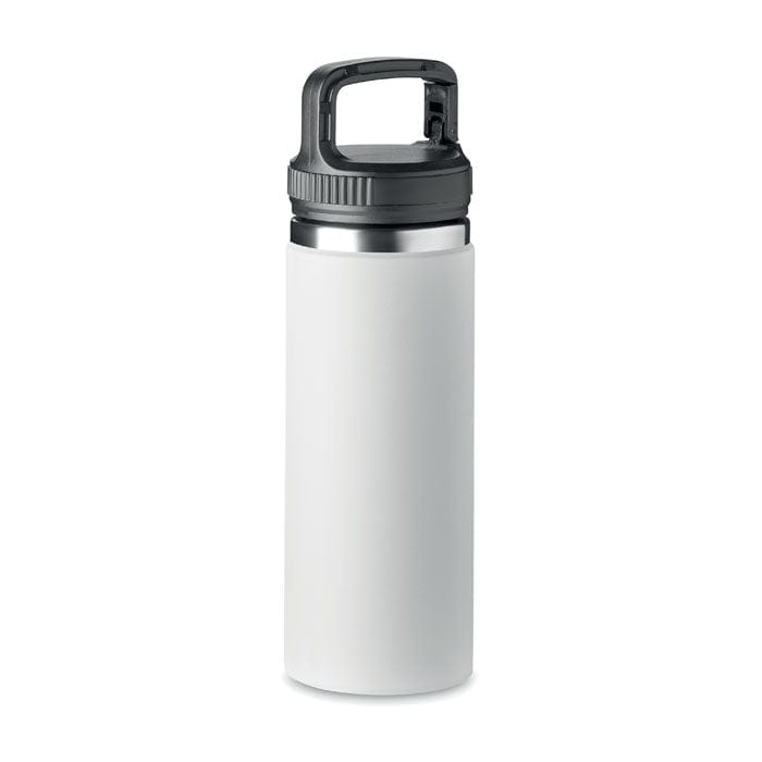 Bottiglia doppio strato 500 ml con gancio bianco - personalizzabile con logo