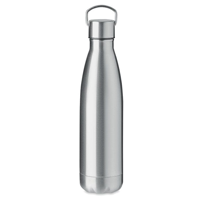 Bottiglia doppio strato 500 ml Hicks color argento - personalizzabile con logo