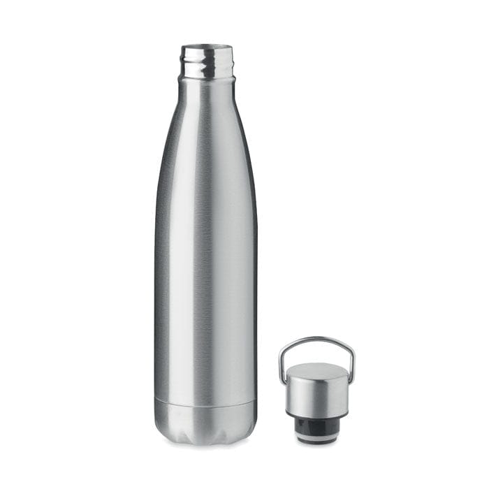 Bottiglia doppio strato 500 ml Hicks color argento - personalizzabile con logo