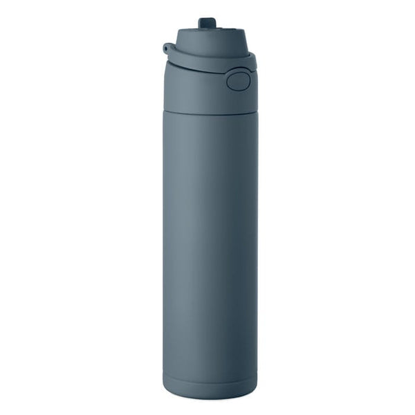 Bottiglia doppio strato 500ml INOX RICICLATO blu navy - personalizzabile con logo