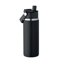Bottiglia doppio strato 500ml RE-INOX Nero - personalizzabile con logo