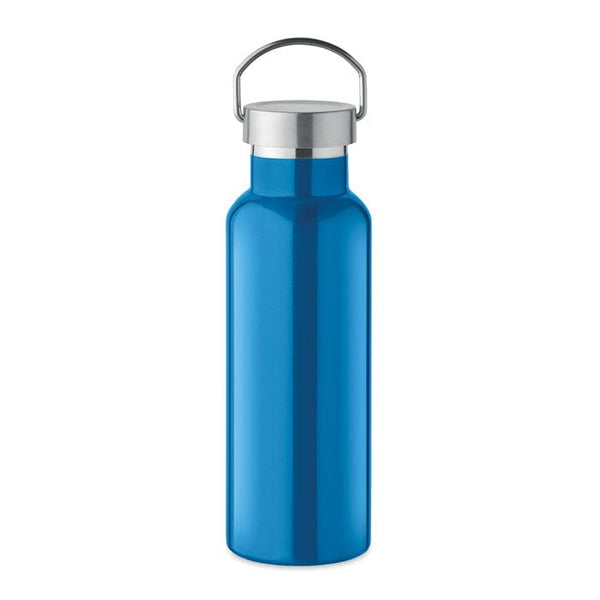 Bottiglia doppio strato 500ml Recycled Azzurro - personalizzabile con logo