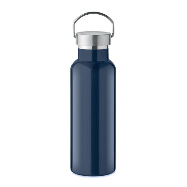 Bottiglia doppio strato 500ml Recycled blu navy - personalizzabile con logo