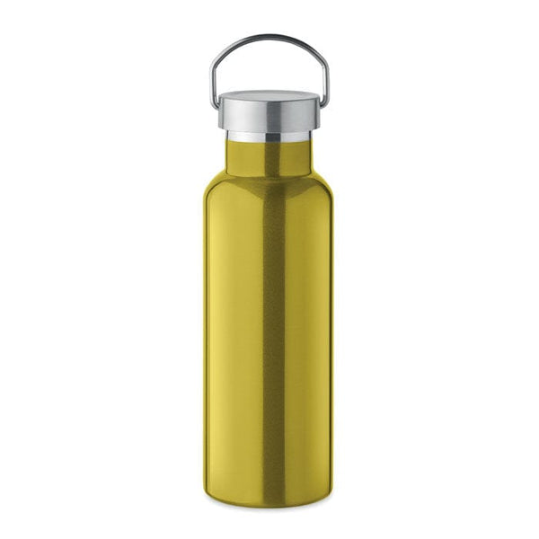 Bottiglia doppio strato 500ml Recycled giallo - personalizzabile con logo