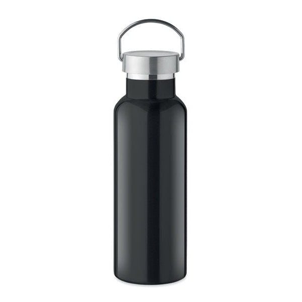 Bottiglia doppio strato 500ml Recycled Nero - personalizzabile con logo