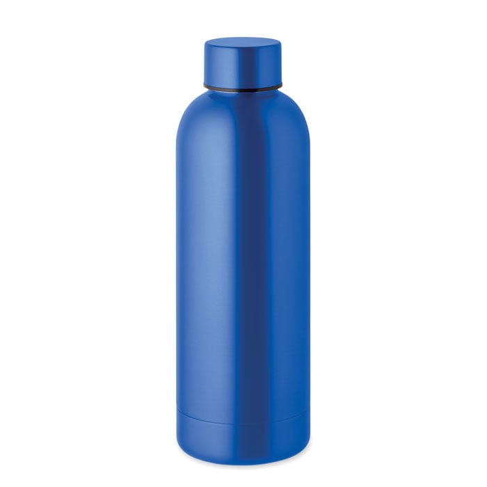 Bottiglia in acciaio inox riciclato blu - personalizzabile con logo