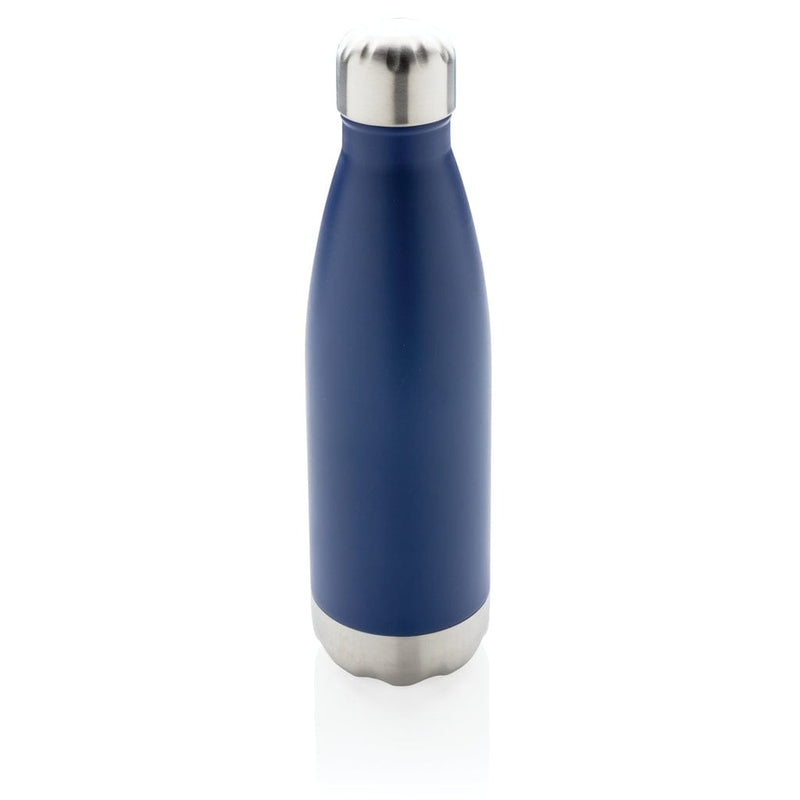 Bottiglia in acciaio isolata a vuoto blu - personalizzabile con logo