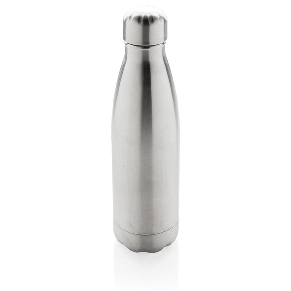 Bottiglia in acciaio isolata a vuoto color argento - personalizzabile con logo