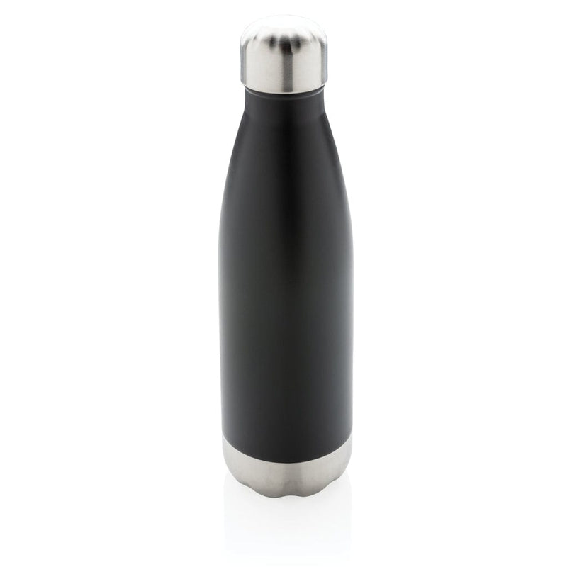 Bottiglia in acciaio isolata a vuoto nero - personalizzabile con logo