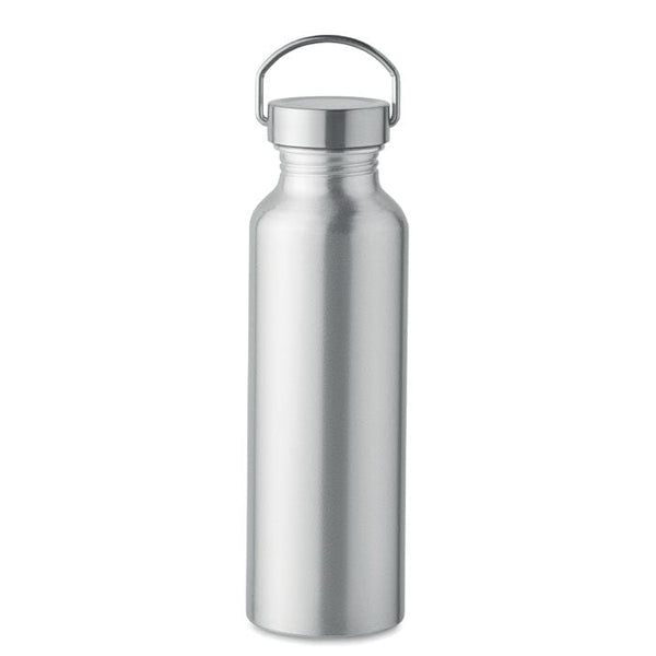 Bottiglia in alluminio color argento - personalizzabile con logo