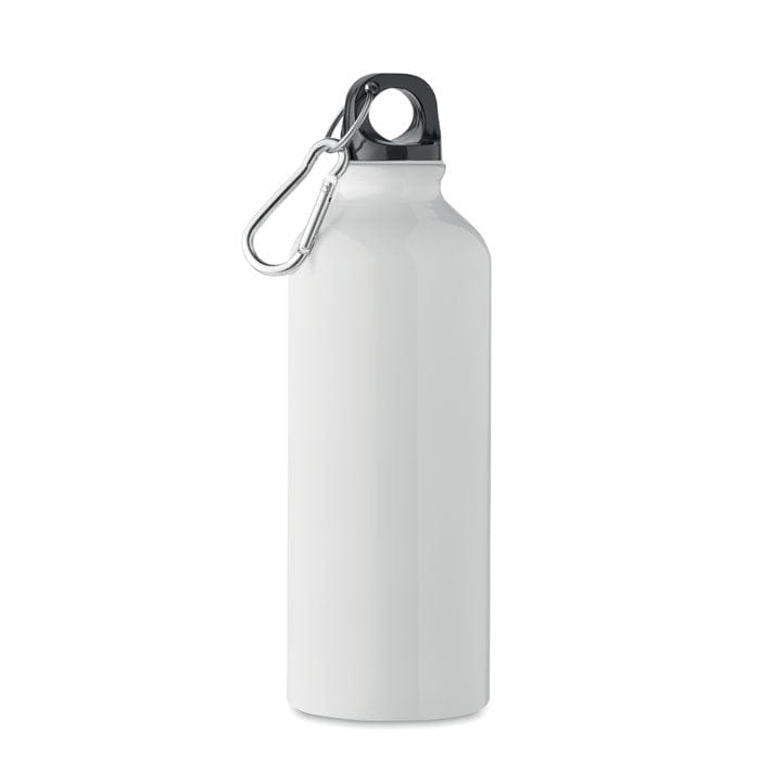 Bottiglia in alluminio riciclato 500ml bianco - personalizzabile con logo