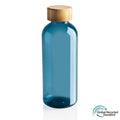 Bottiglia in rPET GRS con tappo in bambù 660ml blu - personalizzabile con logo