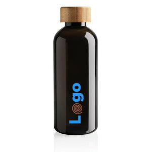 Bottiglia in rPET GRS con tappo in bambù 660ml - personalizzabile con logo