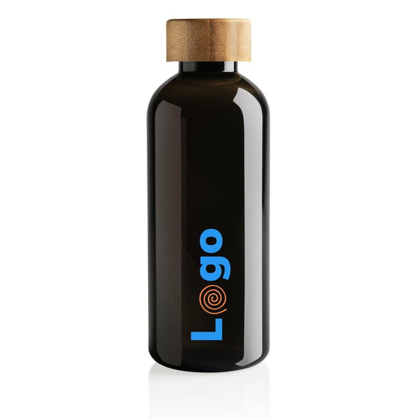 Bottiglia in rPET GRS con tappo in bambù 660ml - personalizzabile con logo