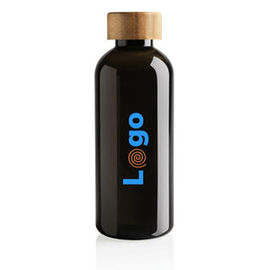 Bottiglia in rPET GRS con tappo in bambù 660ml - personalizzabile con logo