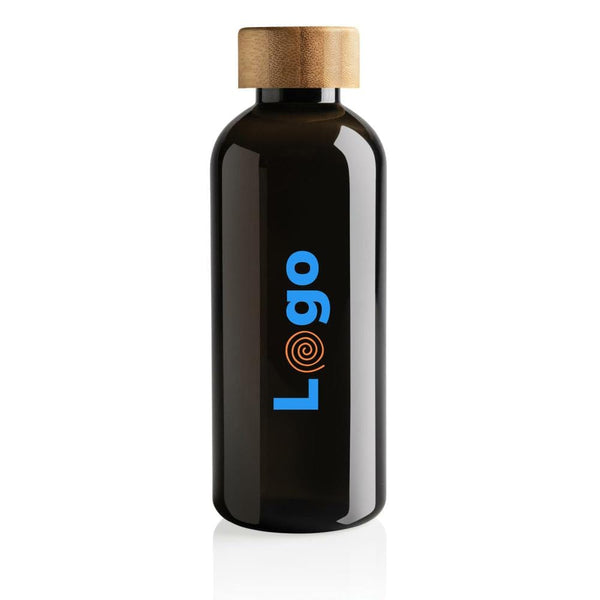 Bottiglia in rPET GRS con tappo in bambù 660ml - personalizzabile con logo