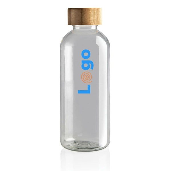 Bottiglia in rPET GRS con tappo in bambù 660ml - personalizzabile con logo