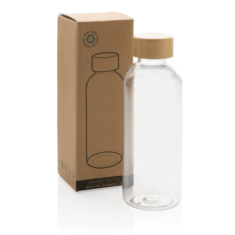 Bottiglia in rPET GRS con tappo in bambù 660ml - personalizzabile con logo