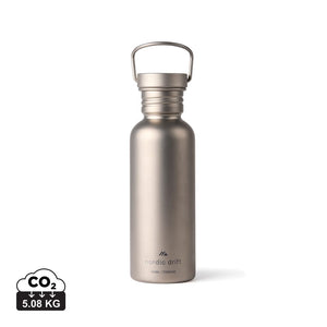 Bottiglia in titanio Nordic Drift Trail Ultra Light 600ML color argento - personalizzabile con logo
