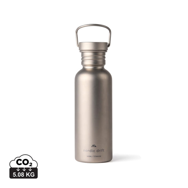 Bottiglia in titanio Nordic Drift Trail Ultra Light 600ML color argento - personalizzabile con logo