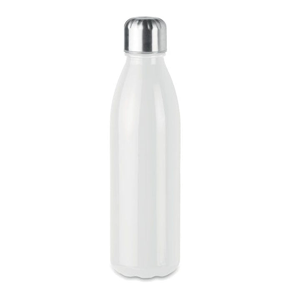 Bottiglia in vetro 500 ml colorate bianco - personalizzabile con logo